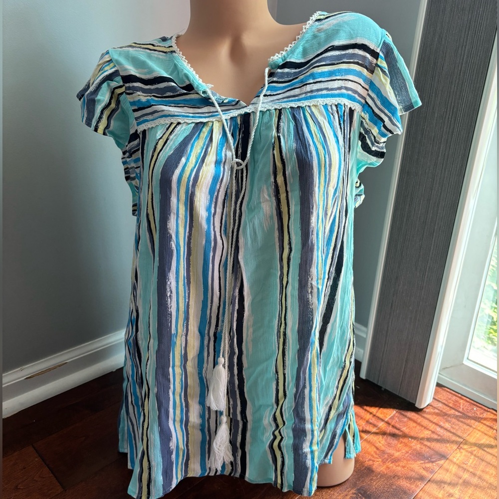 Weekend Suzanne Betro Blue Top
